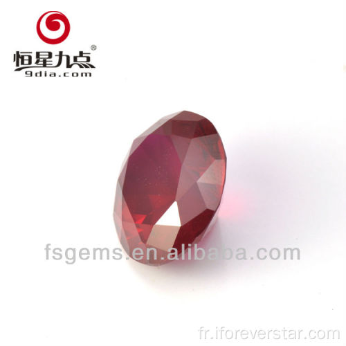 Ovale Shape Facet Cut Synthetic Ruby Red Corundum